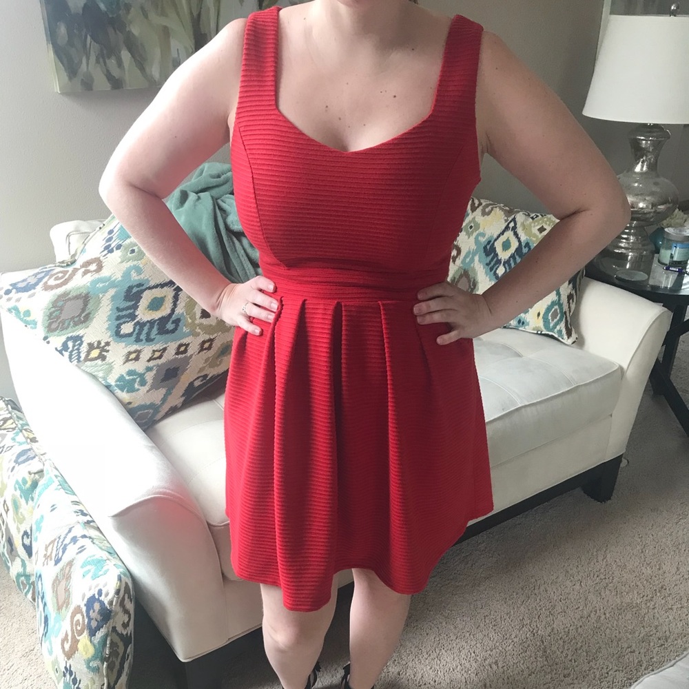 Red Ribbed Dress